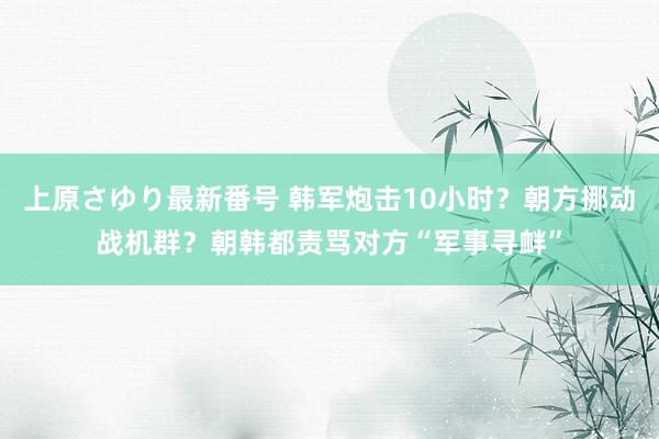 上原さゆり最新番号 韩军炮击10小时？朝方挪动战机群？朝韩都责骂对方“军事寻衅”